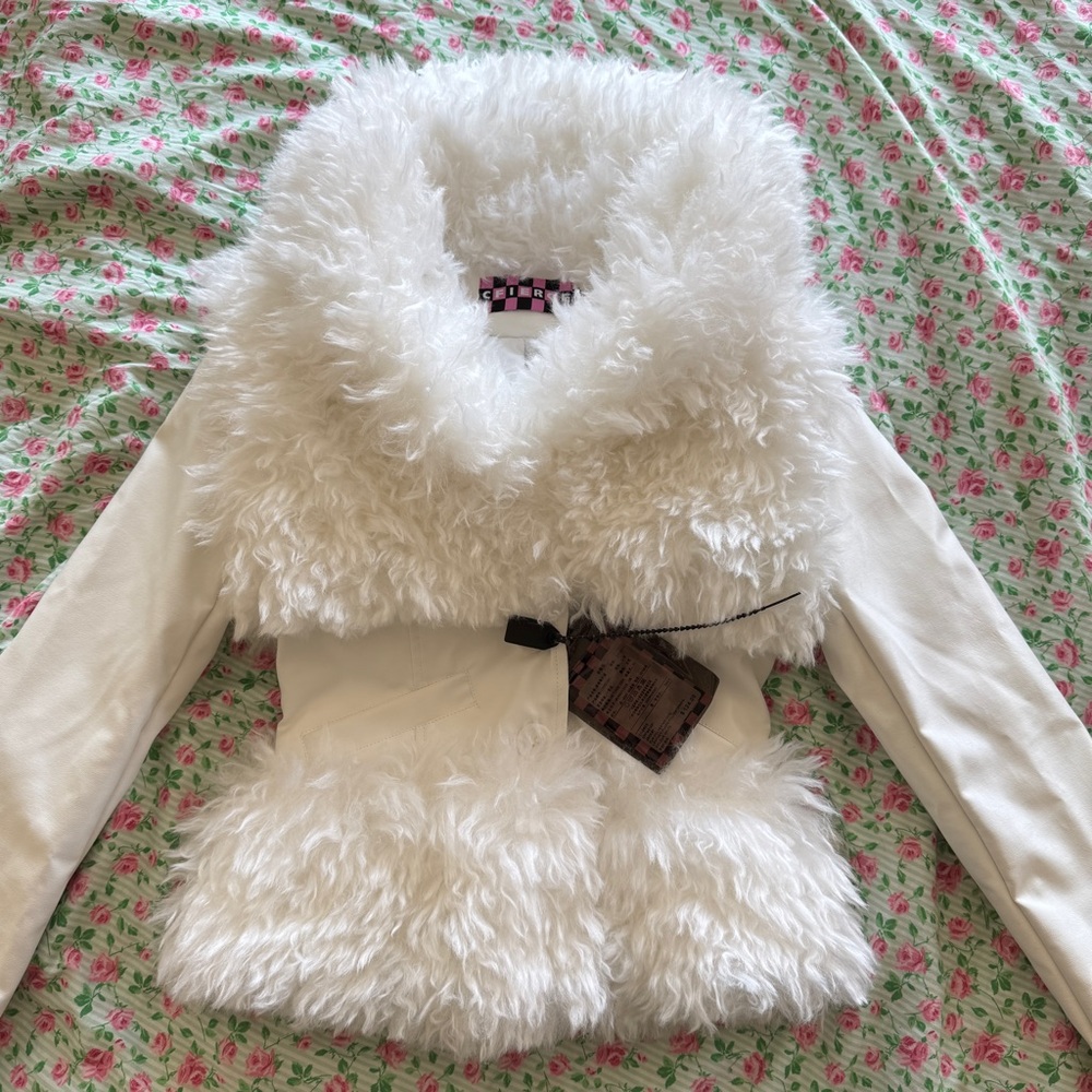 Cfierce White Fluffy Coat